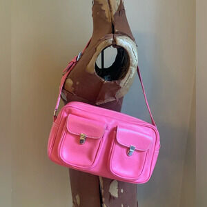 Santa marinella pink leather shoulder bag purse spring coquette girly